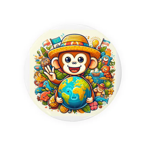 happy monkey Tin Badge