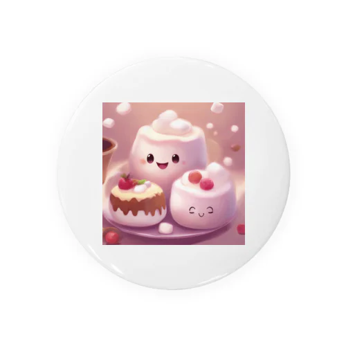 ふわふわマシュマロかわいいプリン Tin Badge