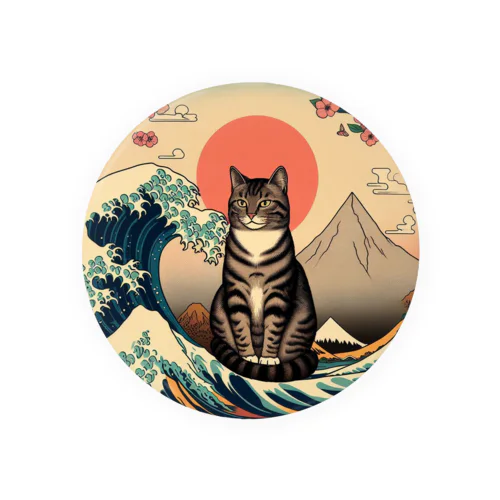 浮世絵波富士猫 Tin Badge