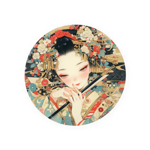 浮世絵 美人画 Ukiyoe beauty painting [UB-NIJI06-SR002-0008] Tin Badge