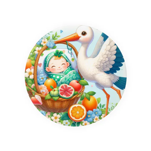 幸せを呼ぶコウノトリ2/Stork of Happiness2 Tin Badge