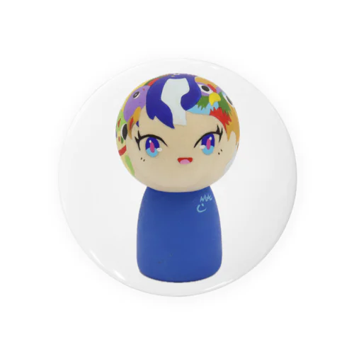 こけしガールズ　あおいちゃん Tin Badge