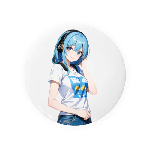 青髪美女　名前はミズキ Tin Badge