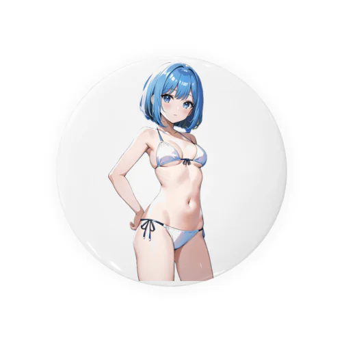 白いビキニの美少女 Tin Badge