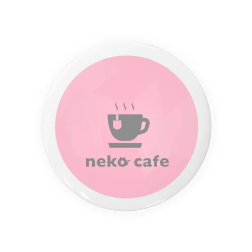 neko cafe（ピンク）デザインイラスト 缶バッジ