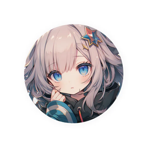 見つめる美少女 Tin Badge