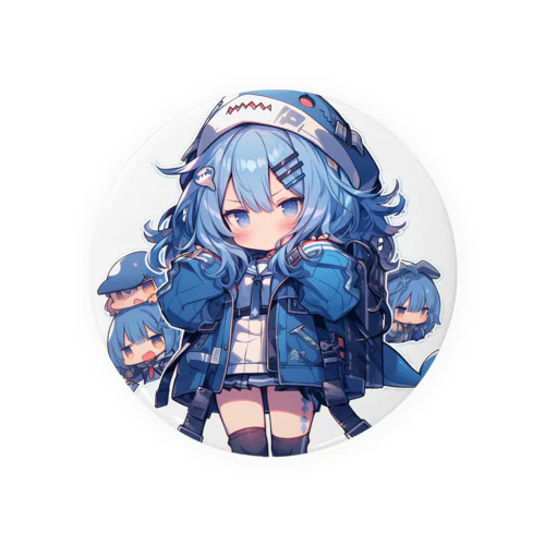 サメフードの美少女 Tin Badge