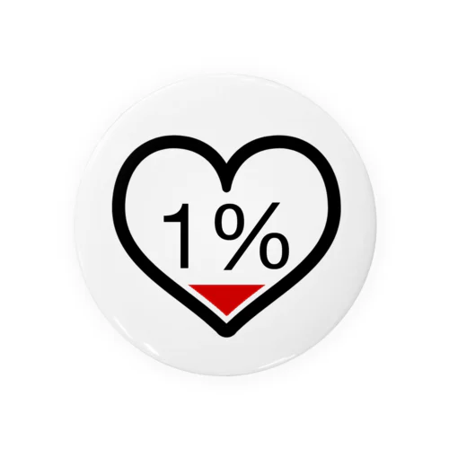 のこり残量1％ Tin Badge