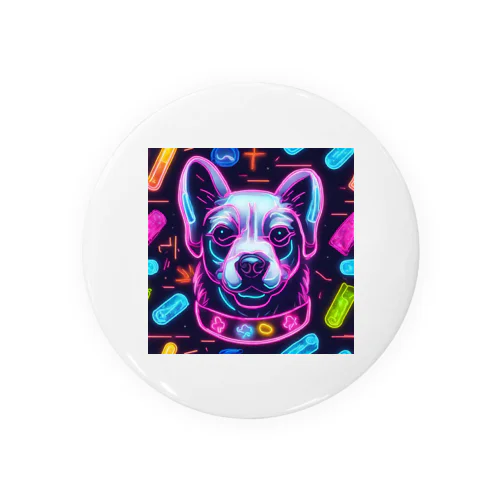 neon dog Tin Badge