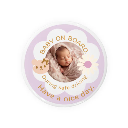 ナチュラルカラーBABY ON BOARD Tin Badge