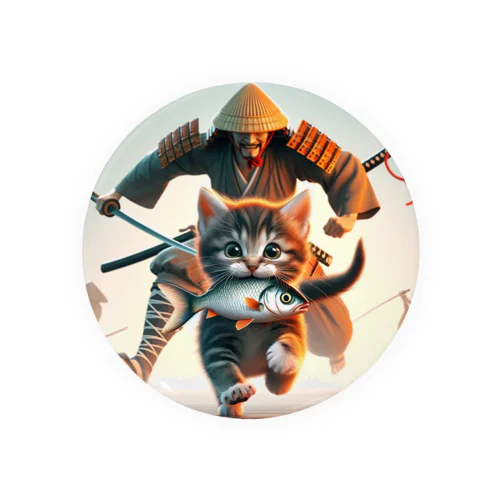 猫と侍 Tin Badge