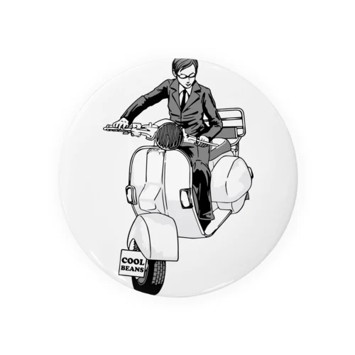 クラシックスクーターに乗る男性 Tin Badge