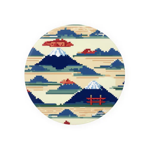 富士山ピクセルアート Tin Badge