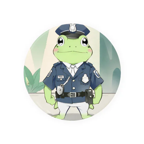 警官カエル Tin Badge