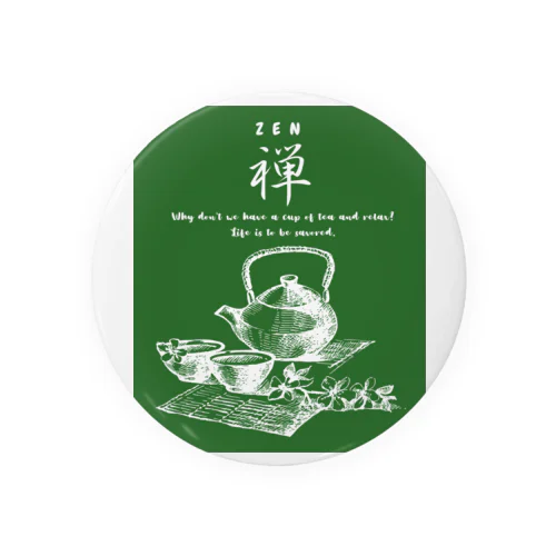 お茶シャツ緑茶 Tin Badge