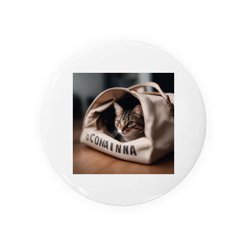 袋に入っている猫 Tin Badge