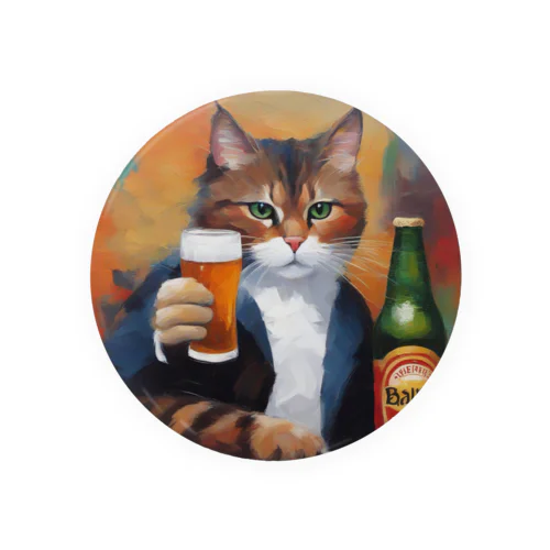 乾杯する猫 Tin Badge