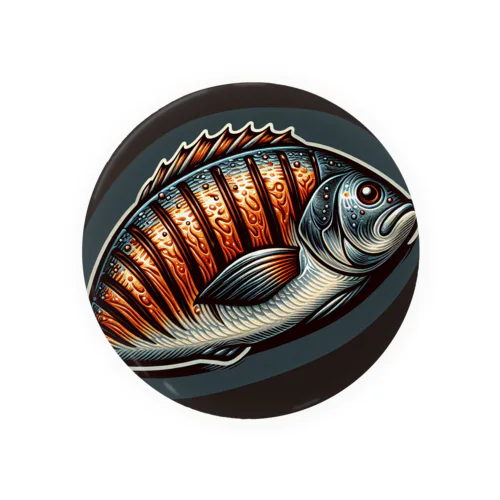 野生的な焼き魚 Tin Badge