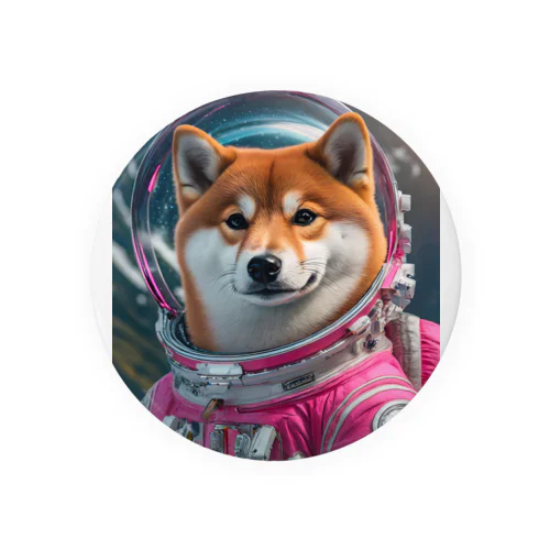 宇宙服を着た柴犬 缶バッジ