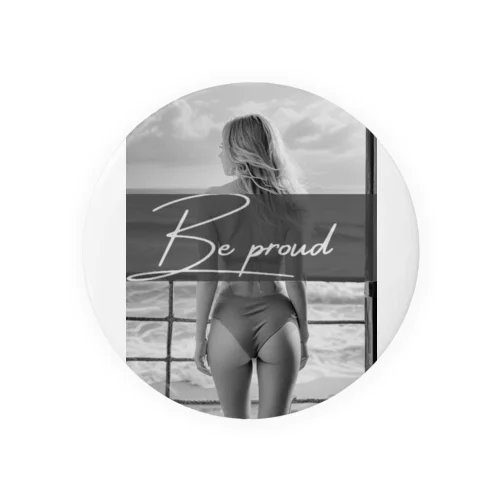 Be proud ブロンド水着女性 缶バッジ