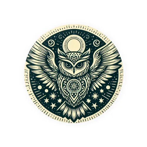 Mystic Owl Tin Badge