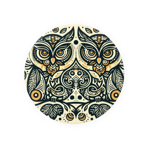 Symmetrical Owls Tin Badge