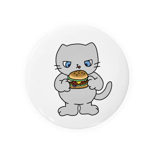 つり目ねこハンバーガー Tin Badge