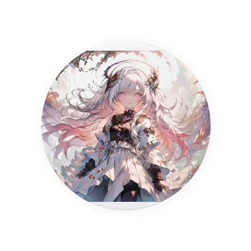 White Pink Druid Tin Badge