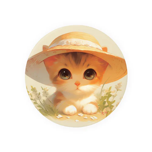 帽子をかぶった可愛い子猫 Marsa 106 Tin Badge