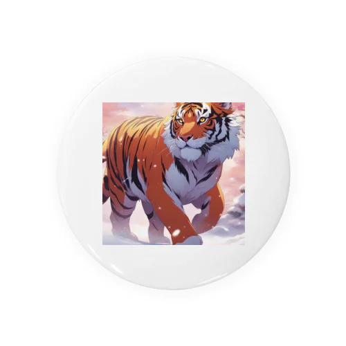 雪の中を歩いている虎 Tin Badge