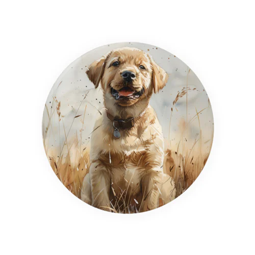 かわいいゴールデンレトリバーの子犬 Tin Badge