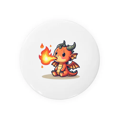 可愛らしい炎を吹くドラゴンキャラクター Tin Badge