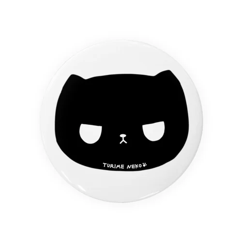 つり目ねこブラック Tin Badge