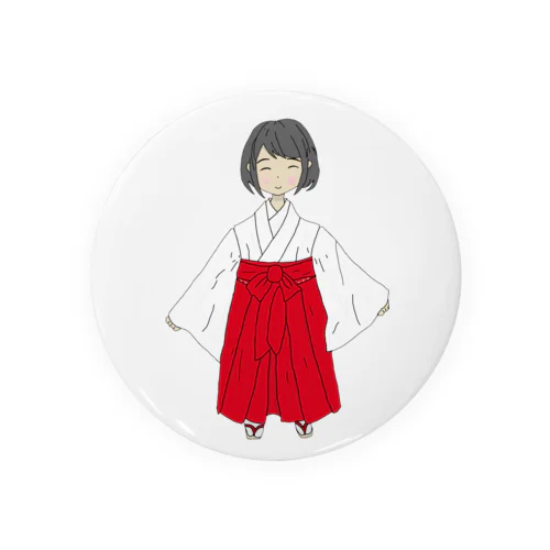 関西メイドオリジナル　巫女さん　イラスト Tin Badge