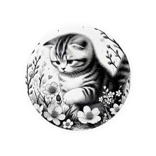 春の子猫のスコティッシュフォールド Tin Badge