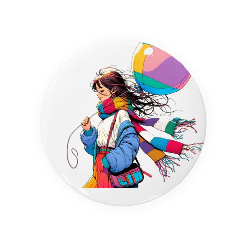 80'sバルーン少女② Tin Badge