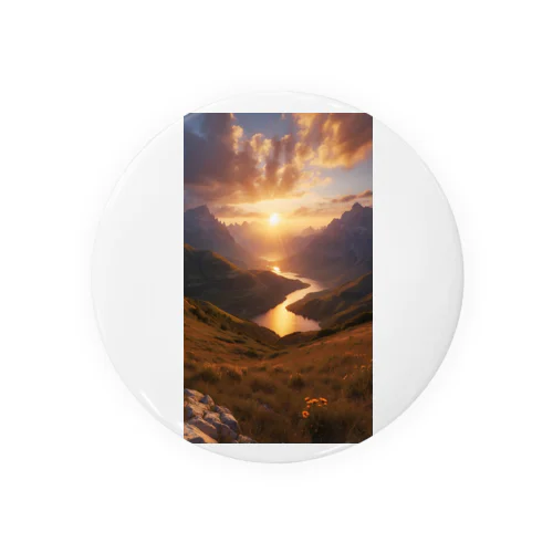 The sun rising in the valley Tin Badge