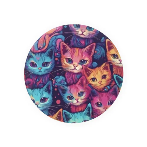 psychedelic kitty Tin Badge