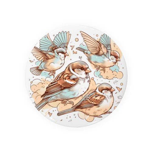 Sparrow flapping wings Tin Badge