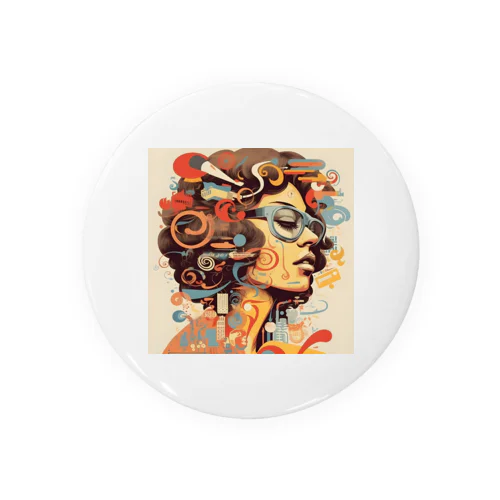 funky Lady 60's style Tin Badge