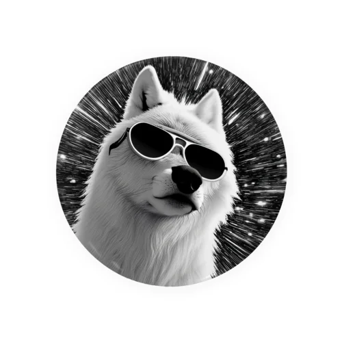 Cool White Wolf Shades 缶バッジ