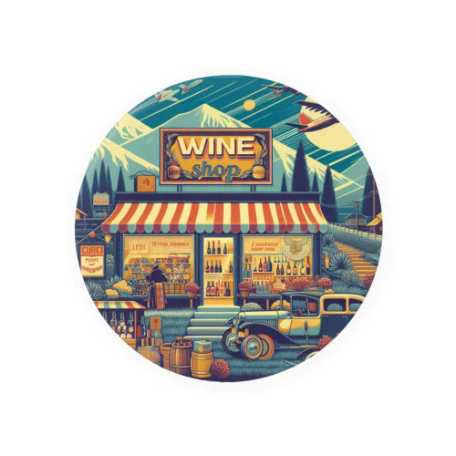 Retro Snow Mountain Wine Tin Badge