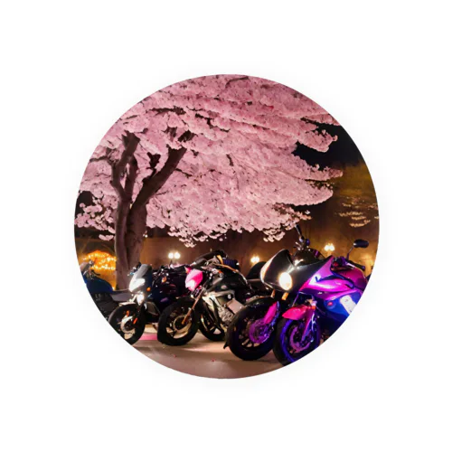 桜夜行 - 二輪の光と桜の共演 缶バッジ