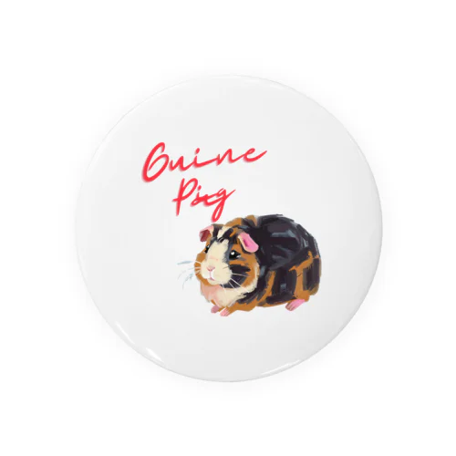 油絵風「GuineaPig」三毛モルモット Tin Badge