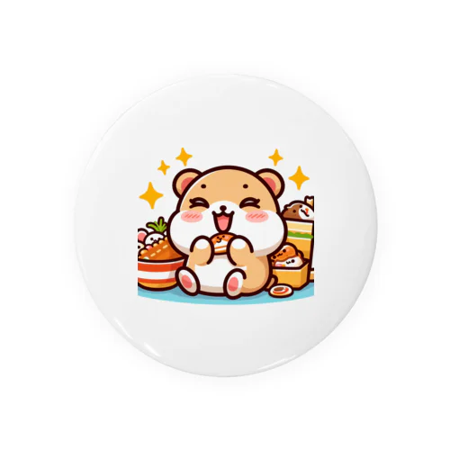 食欲旺盛なかわいいハムスター Tin Badge