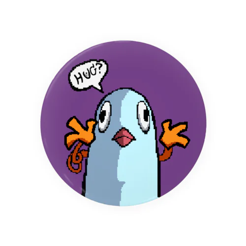 Hug Bird with love Tin Badge