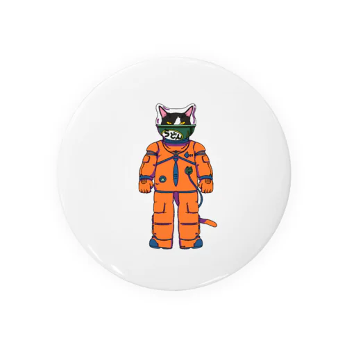 宇宙飛行士猫(オレンジ) 缶バッジ