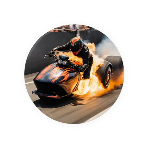 熱狂のドラッグレース - 火を噴くスピードの挑戦 缶バッジ