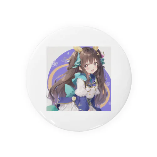 ロングヘアーの女の子 Tin Badge