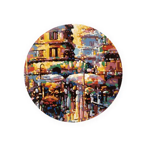 油絵　知らない都市の風景　シック Tin Badge